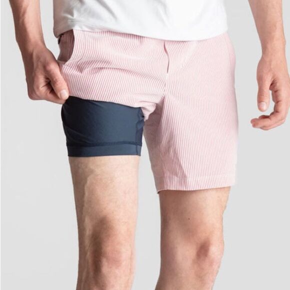 Birddogs Athletic Lined 7” Men’s Shorts Size XL Red and White Striped - Picture 1 of 12